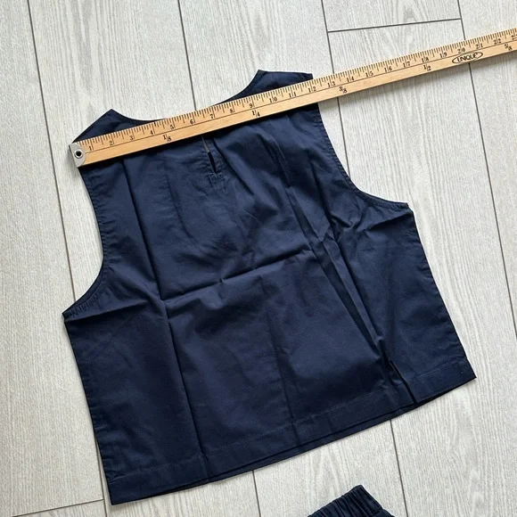 Navy Two-Piece Skirt and Crop Top Set - Picture 12 of 12